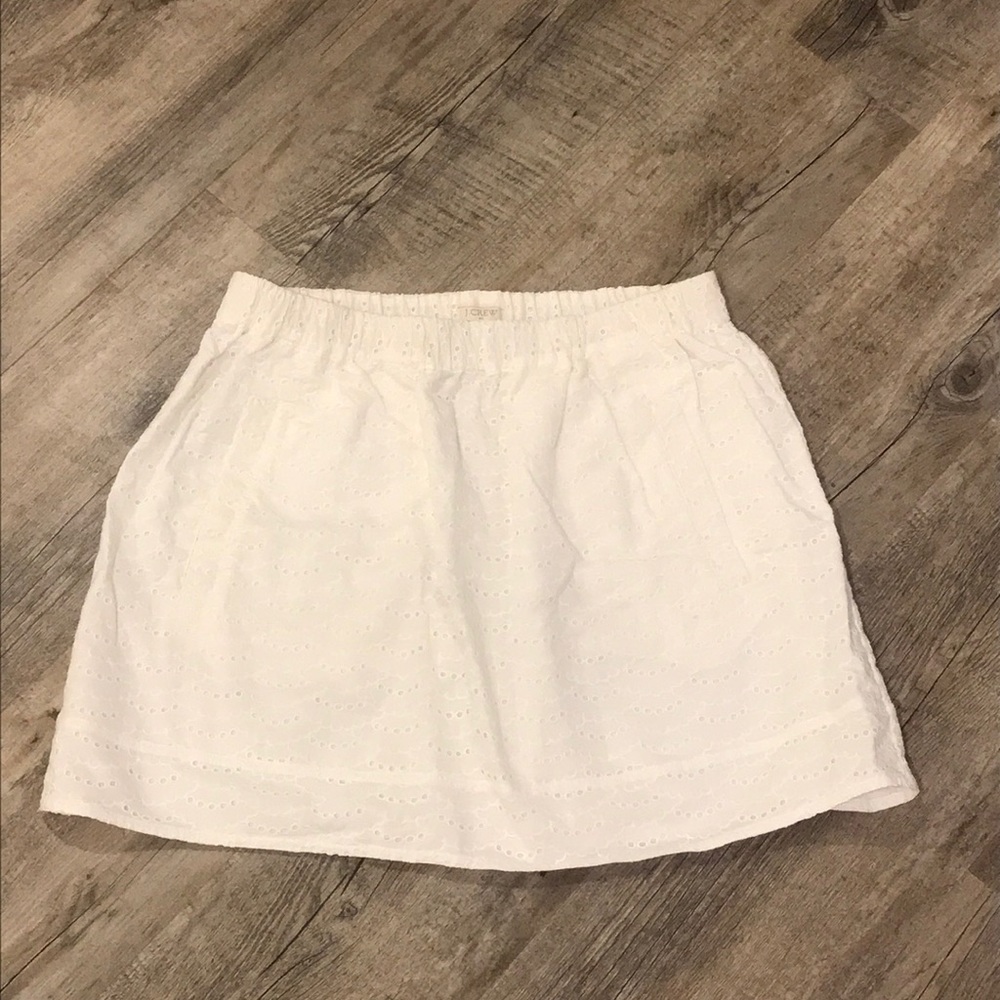 Jcrew Factory S white eyelet skirt with pockets